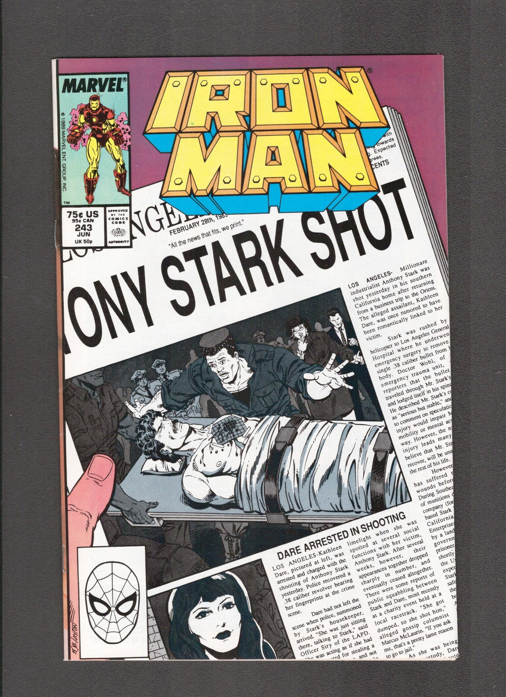 Iron Man #243 (1989) Higher Grade - Layton Marvel Comics