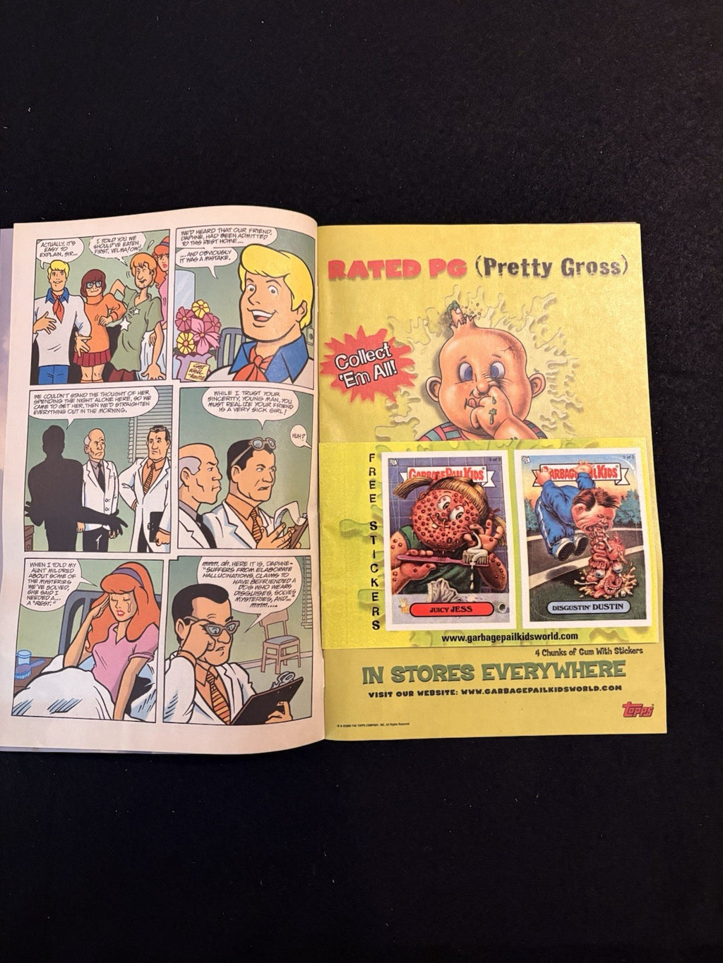 Scooby-Doo #1 (2002) DC 2nd Print - All 3 Garbage Pail Kids Stickers Attached