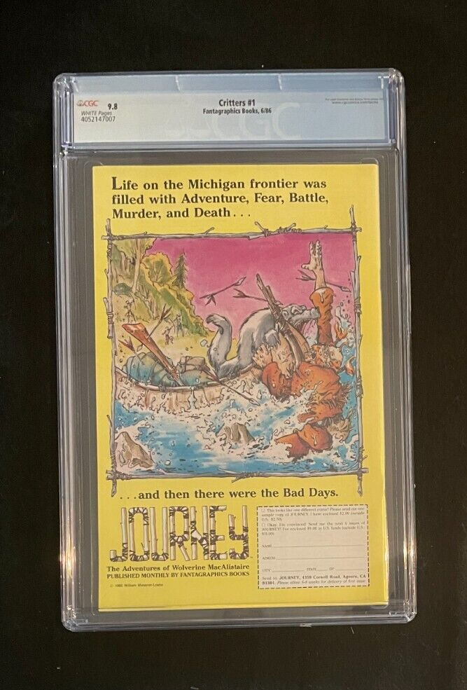 Critters #1 CGC 9.8 1st App. Gen Feat. Usagi Yojimbo 1986 Fantagraphic