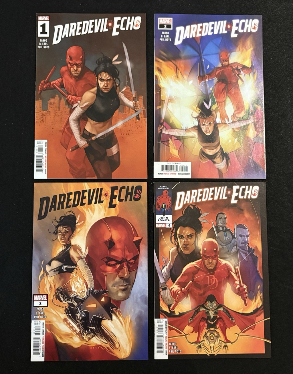 Daredevil and Echo #1-4 (2023) Complet Mini-Series Set Marvel Comics