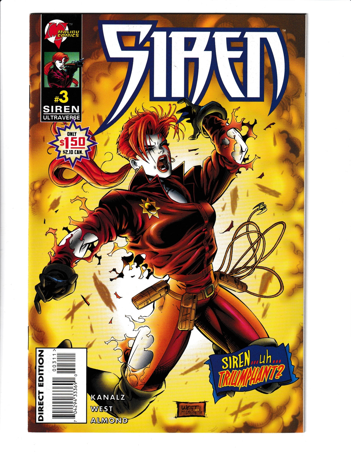 Siren #3 (1995) Malibu Comics