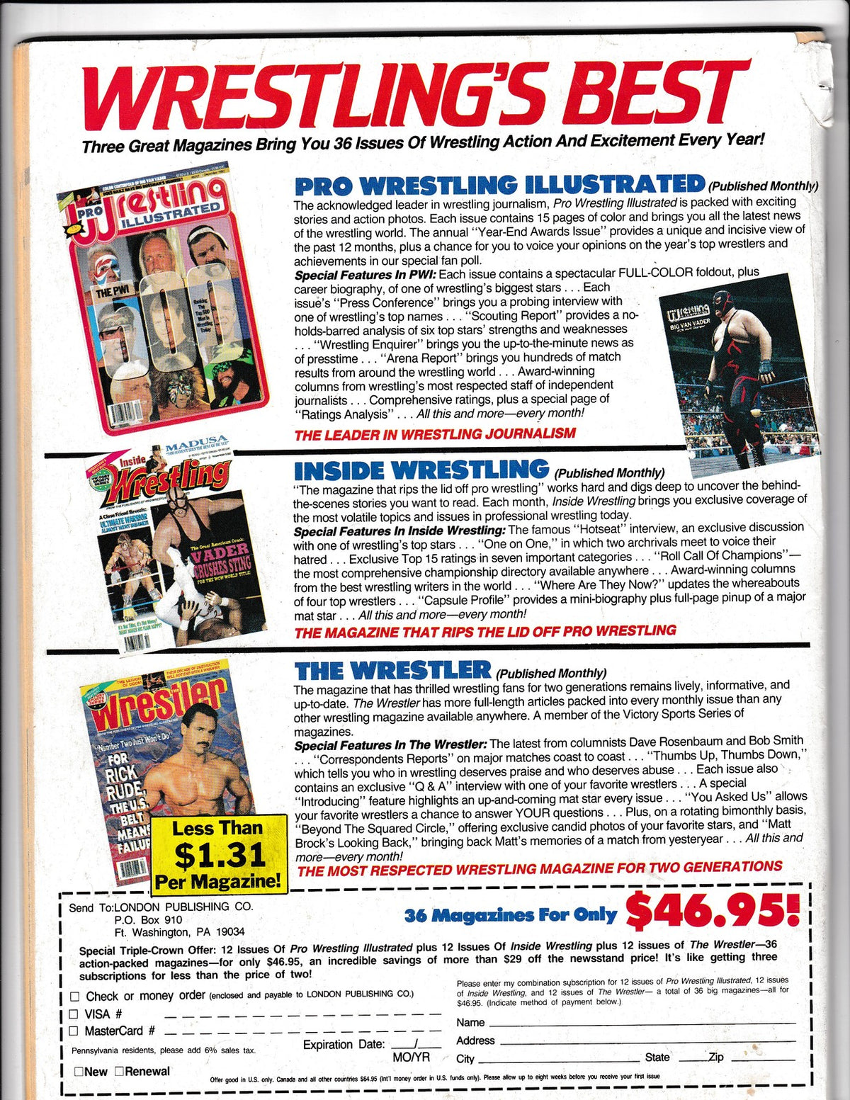 Wrestling 93 #Spring (1993) Cactus Jack  Comics