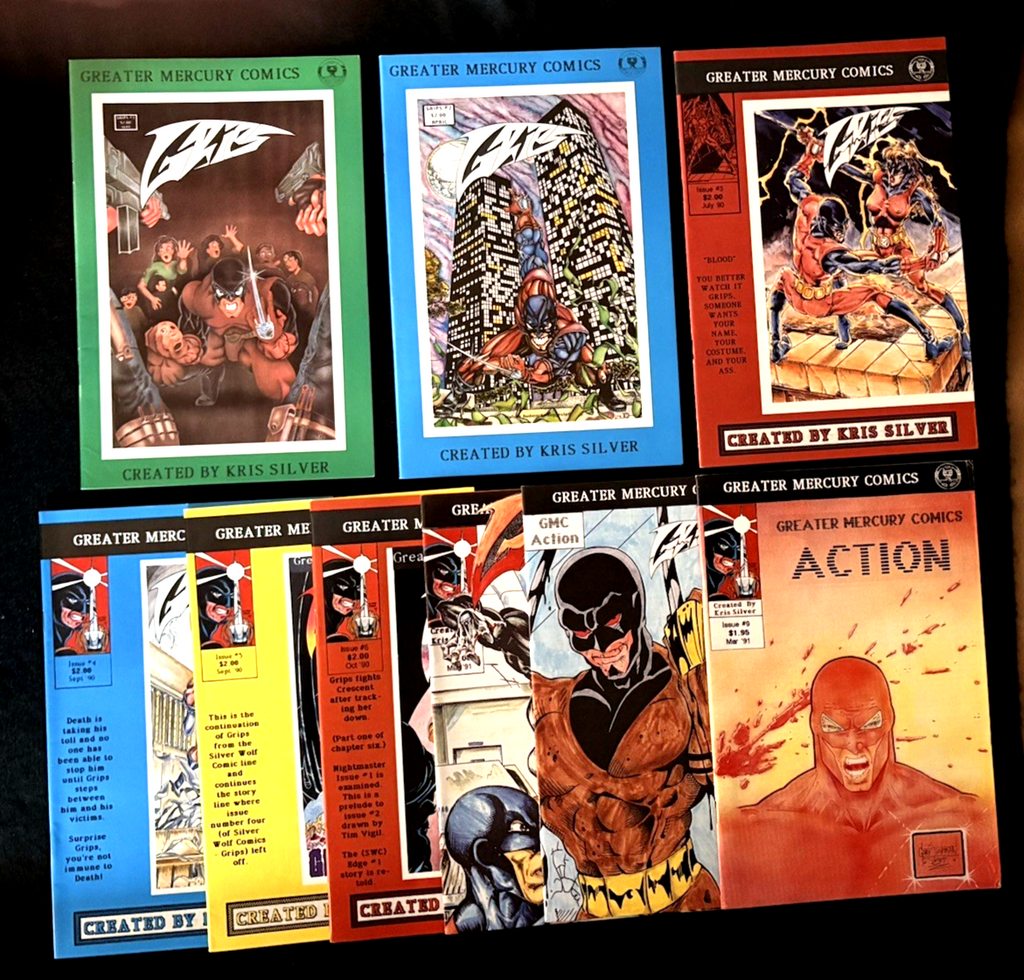 Grips Volume 2 - Run of 9 #1-9 (1989-90) Greater Mercury Comics