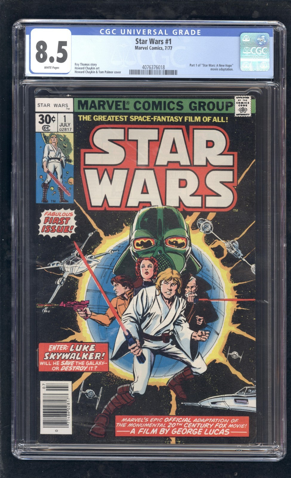 Star Wars #1 CGC 8.5 (1977) Howard Chaykin Roy Thomas Graded Marvel Comics