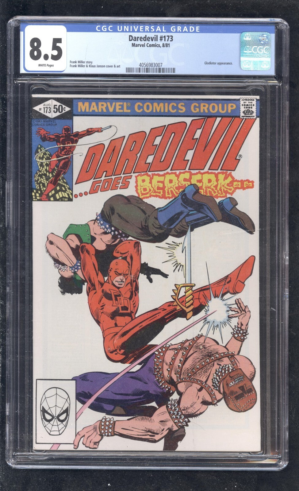 Daredevil #173 CGC 8.5 (1981) Gladiator, Frank Miller ~ Graded Marvel Comics
