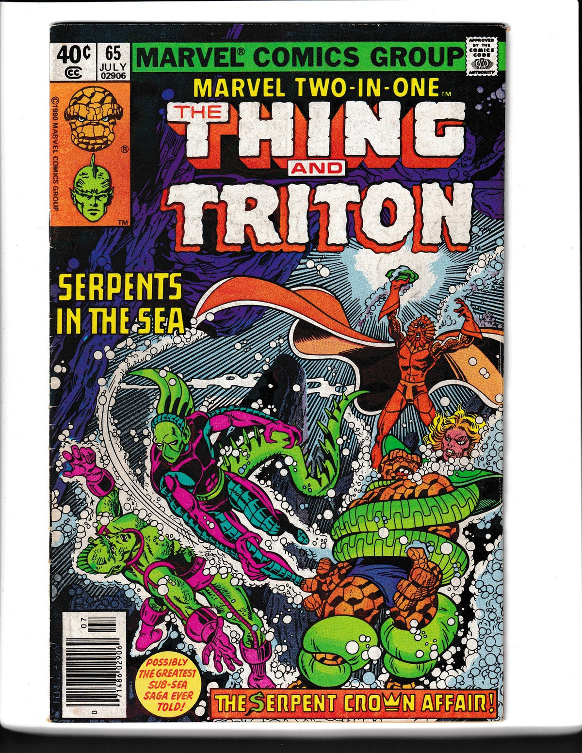 Marvel Two-in-One #65 (1980) Thing and Triton Marvel Comics