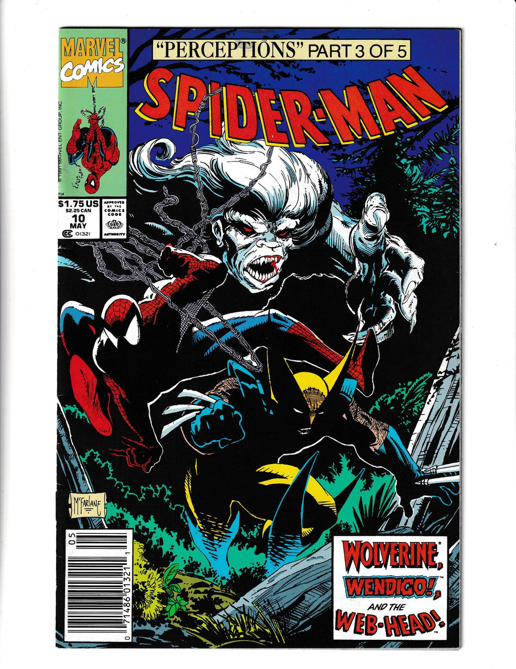 Spider-Man #10 (1991) Wolverine Marvel Comics