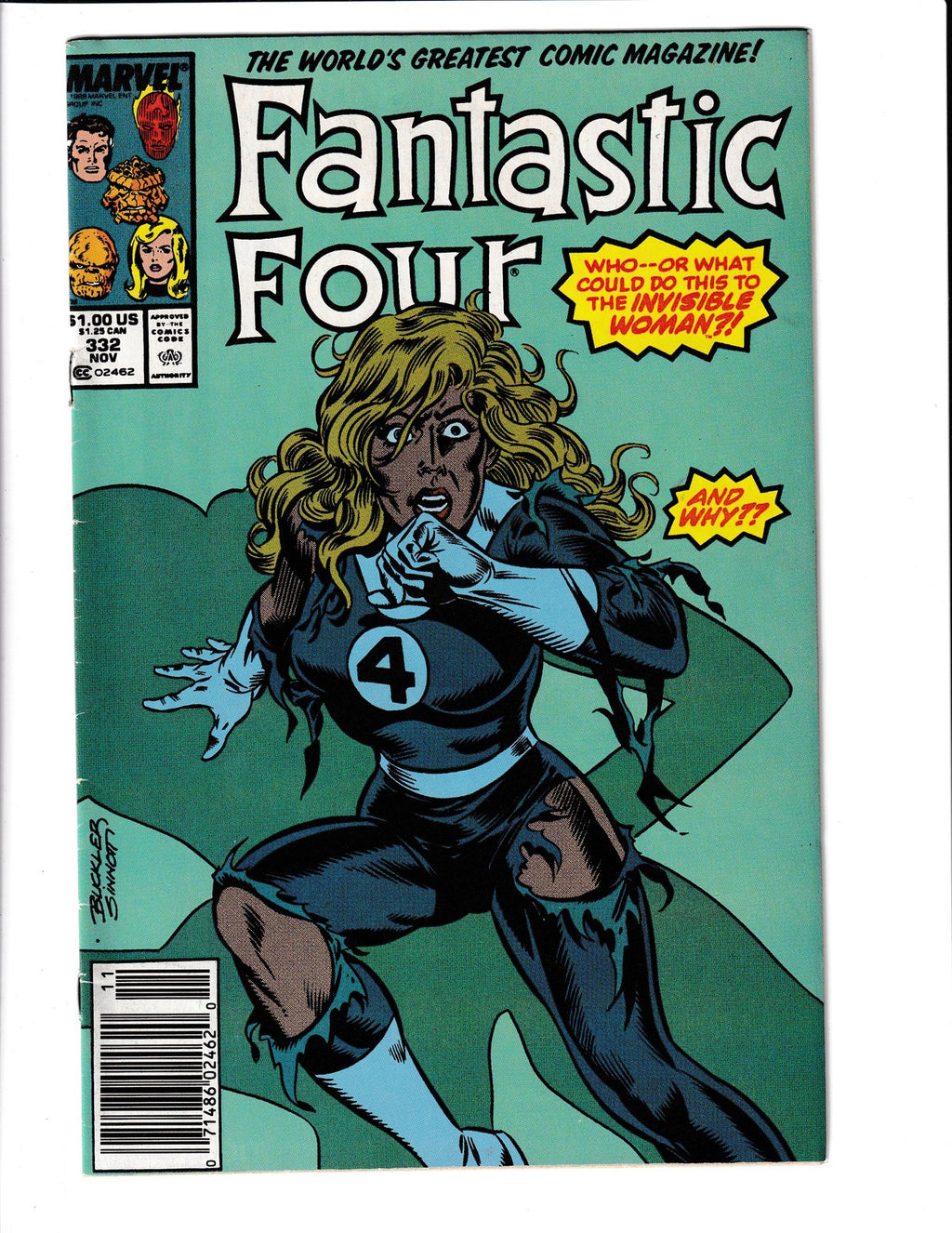 Fantastic Four #332 (1989) Invisible Woman Marvel Comics