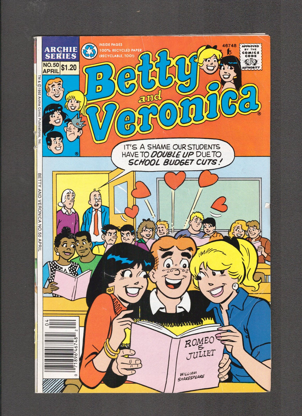 Betty and Veronica #50 (1992) Canadian Newstand Archie Comics