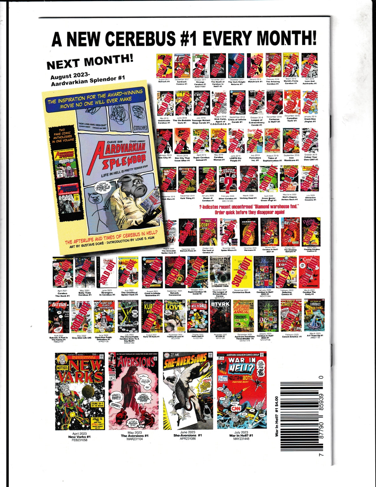 Cerebus In Hell Presents: War In Hell #1 (2023) #76 Aardvark-Vanheim Comics