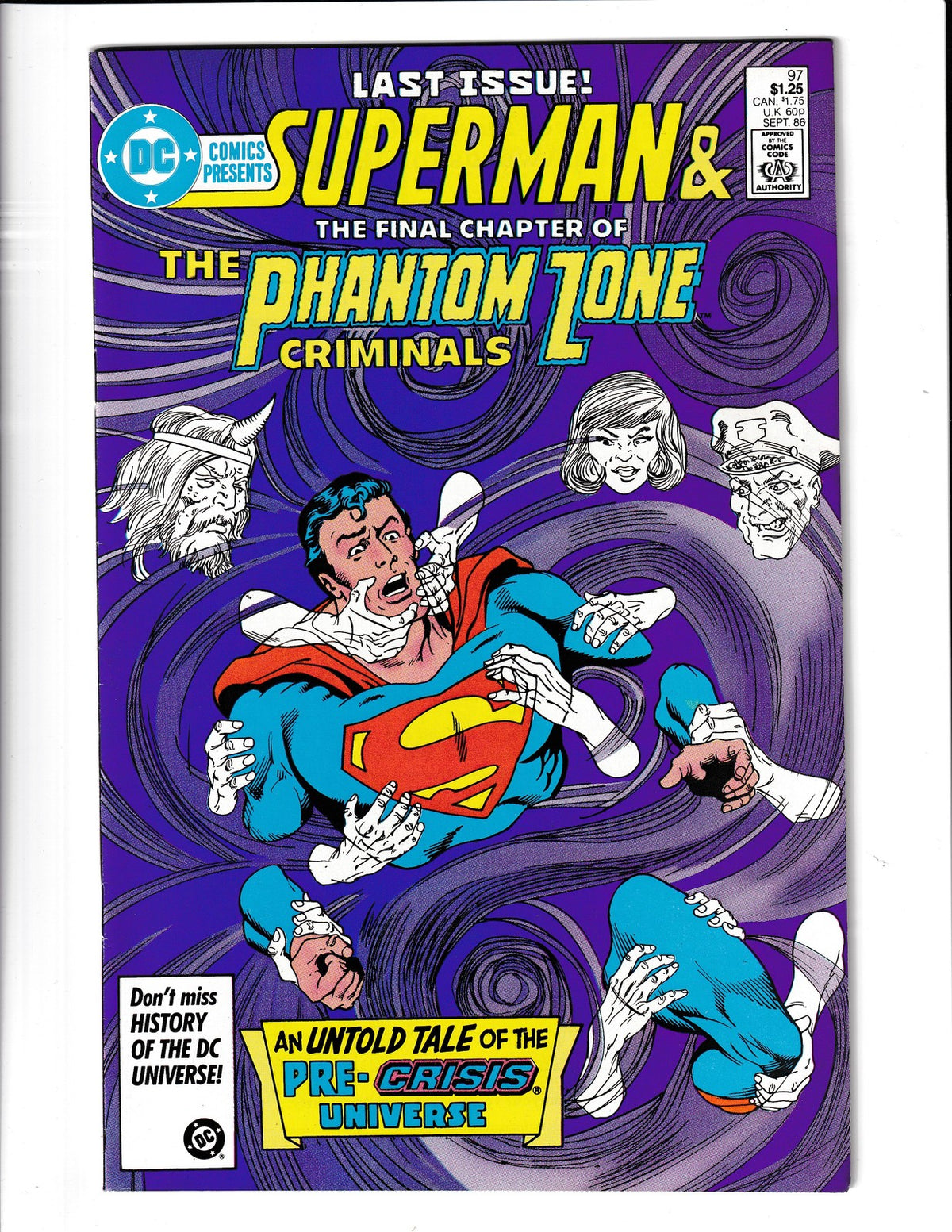 DC Comics Presents #97 (1986) Final Issue, Superman & Phantom Zone DC Comics
