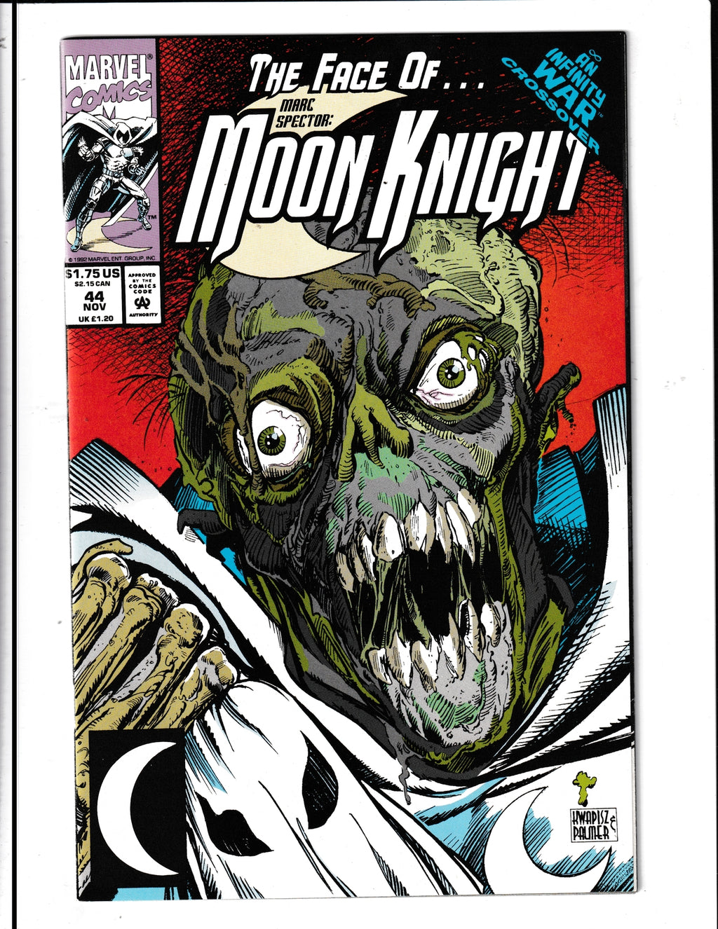 Marc Spector: Moon Knight #44 (1992) 1st partial App of Hellbent Marvel Comics