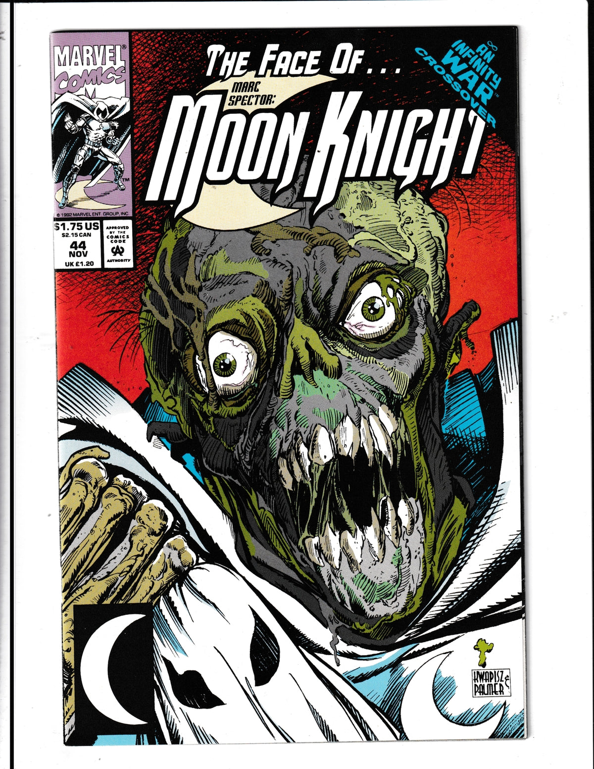 Marc Spector: Moon Knight #44 (1992) 1st partial App of Hellbent Marvel Comics