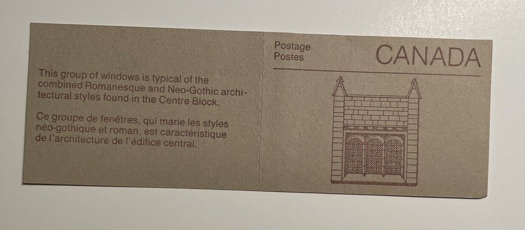 1985 Canada BK 88b Stamps Mint Never Hinged -Rolland Paper -Centre Block Windows