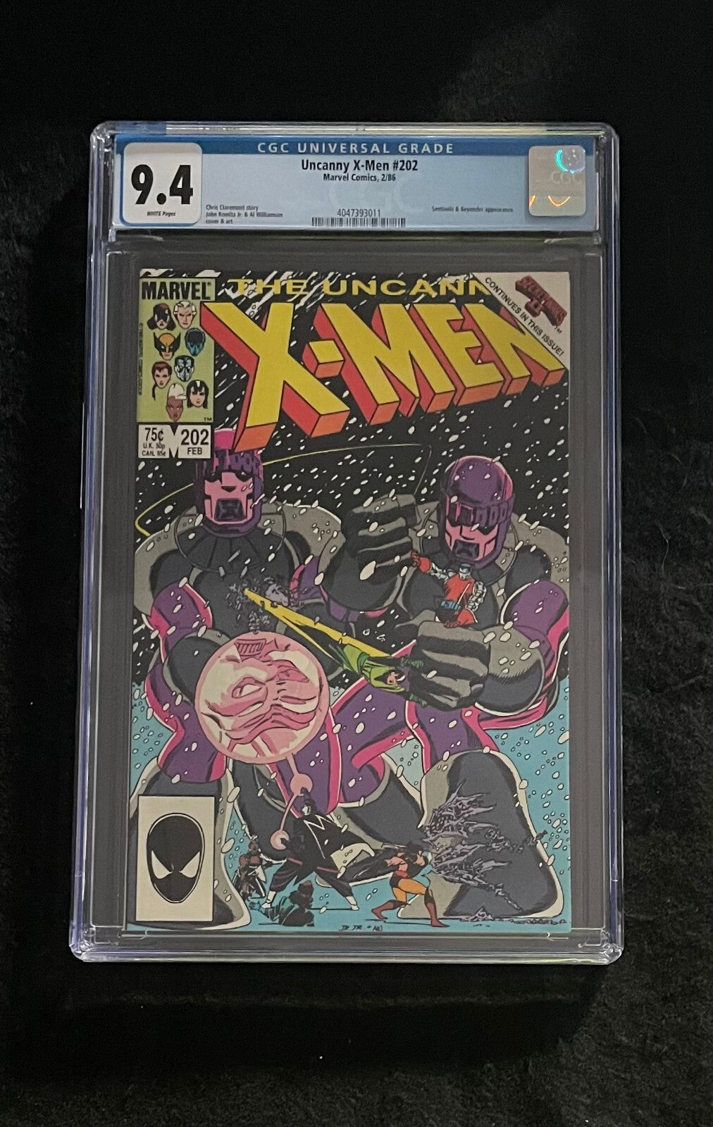 Uncanny X-Men #202 CGC 9.4 NM John Romita Jr. Cover Marvel Comics
