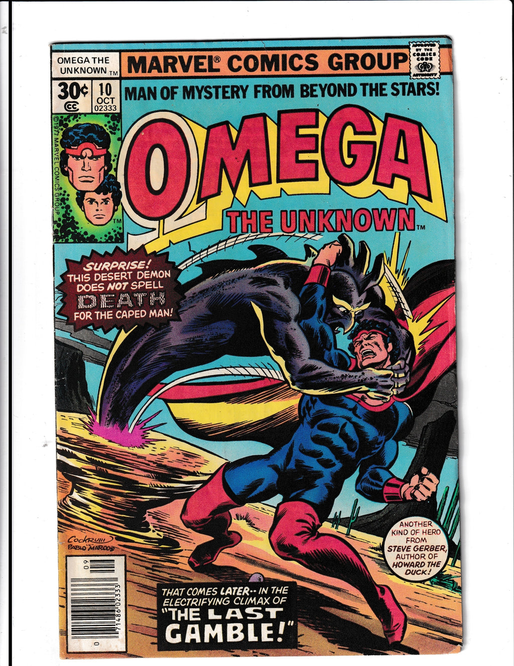 Omega the Unknown #10 (1977) Death of Omega/ Last Issue in Series Marvel Comics