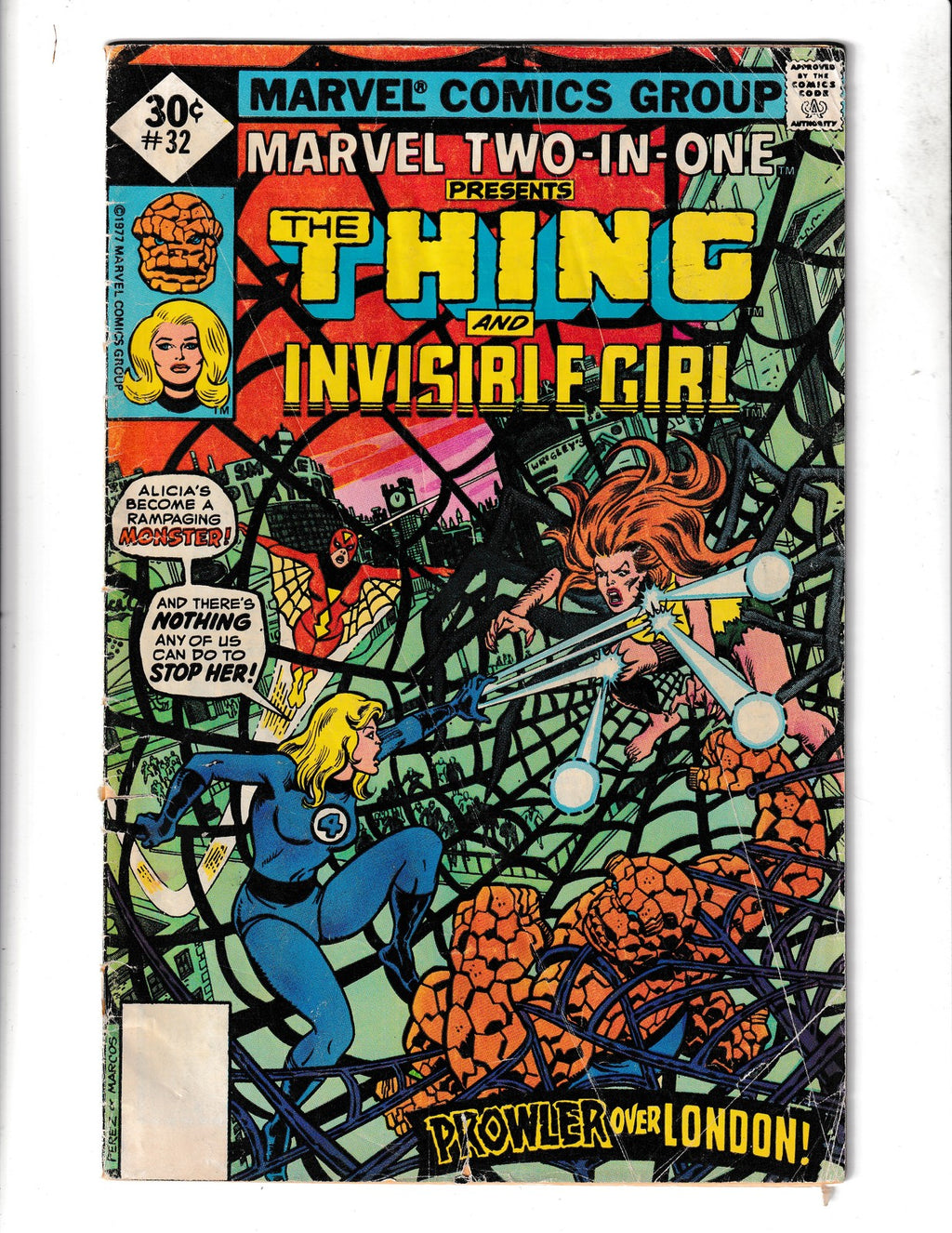 Marvel Two-in-One #32 (1977) Thing and Invisible Girl DC Comics