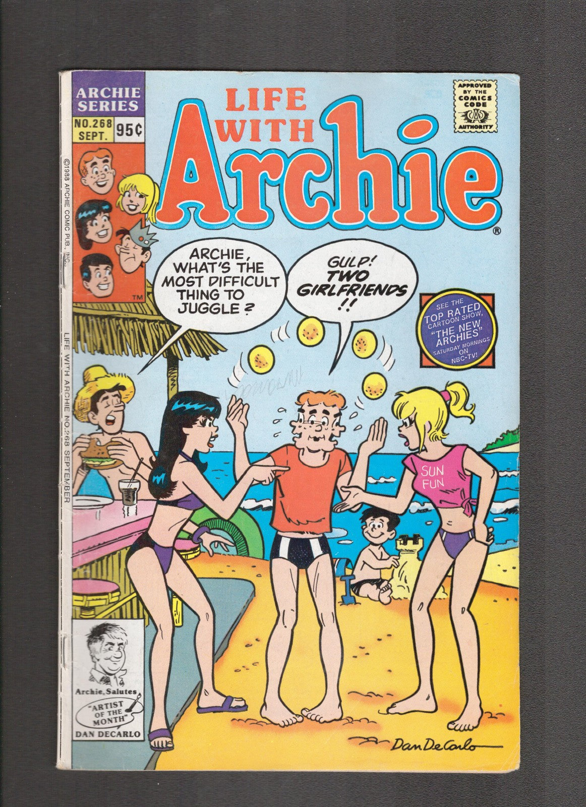 Life with Archie #268 (1988) CDN Newstand Beach Scene Archie Comics