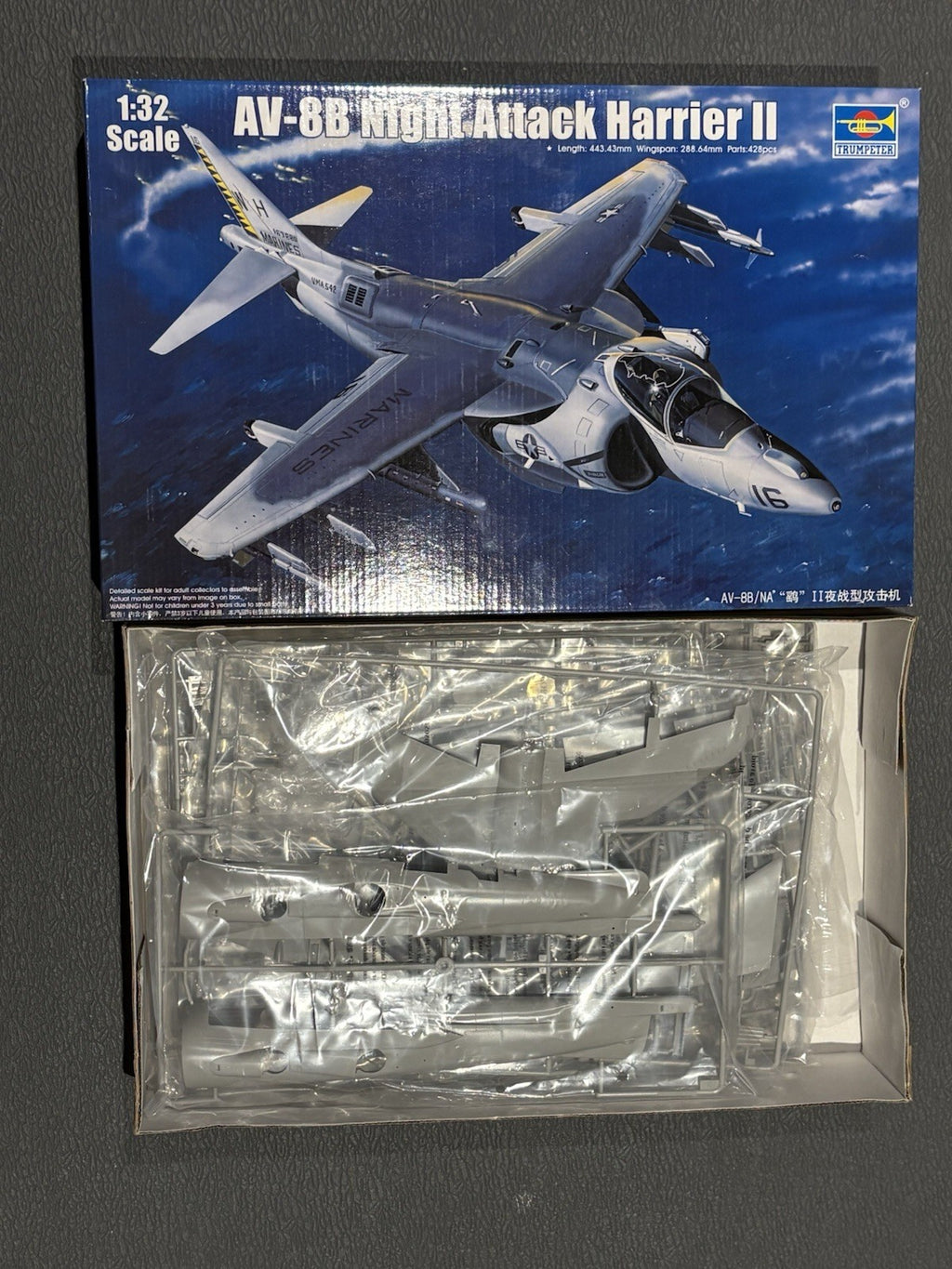 Trumpeter AV-8B Night Attack Harrier II 1/32 Scale Model Kit #02285 NA Seller
