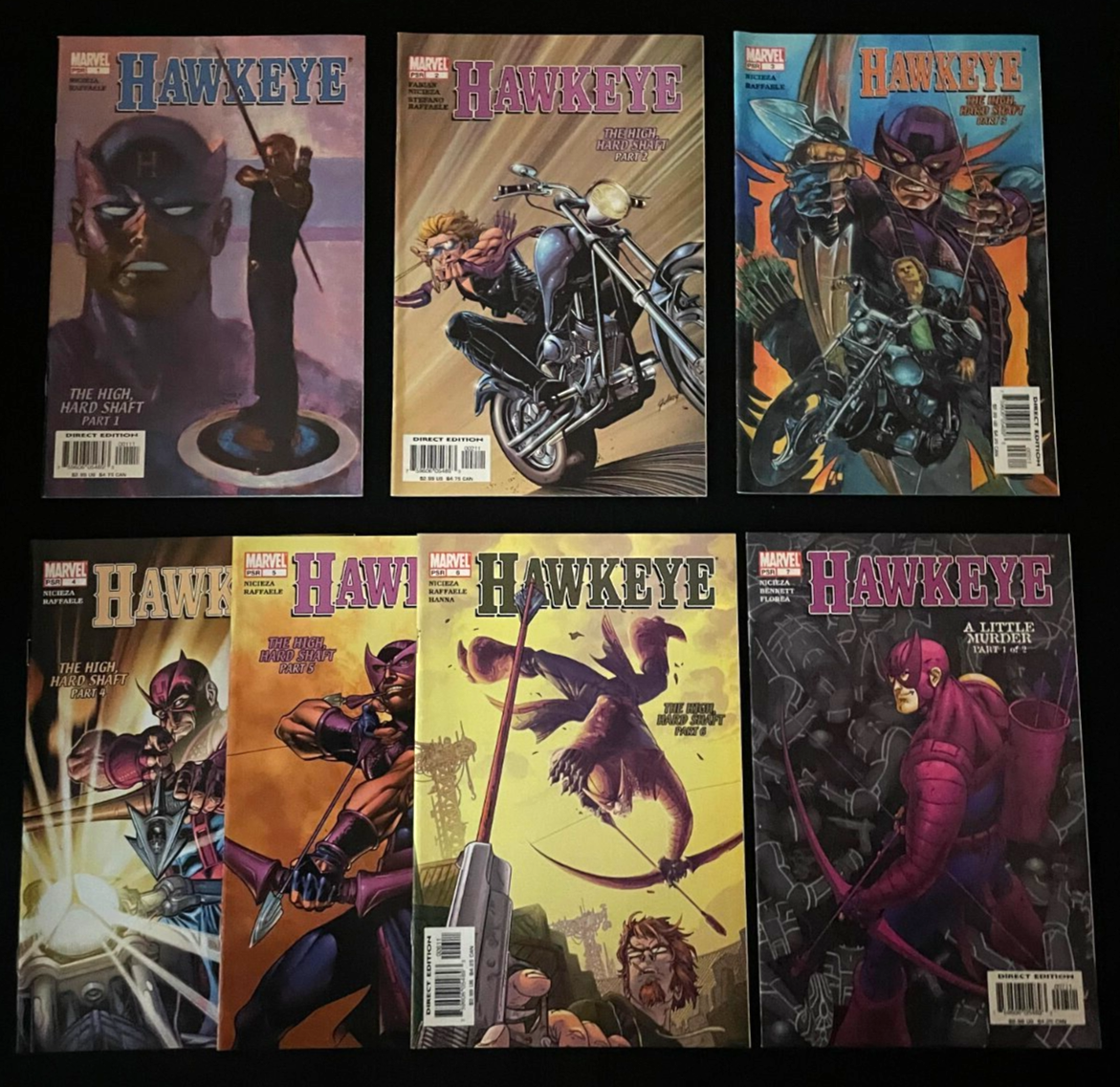 Hawkeye - Run of 7 Comics #1-7 (2003-04) Marvel Comics Missing #8