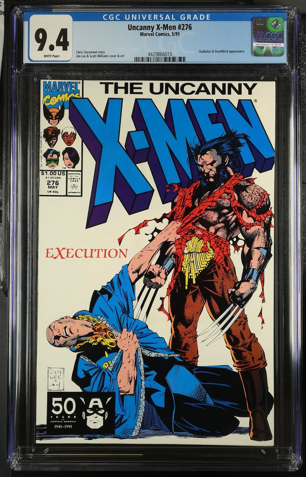 Uncanny X-Men #276 CGC 9.4 (1991) Gladiator & Deathbird | Graded Marvel Comics
