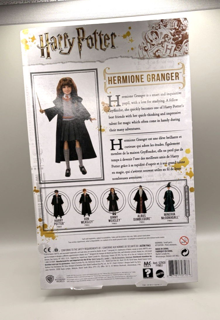 Hermione Granger Wizarding World Action Figure, Harry Potter NIB Mattel