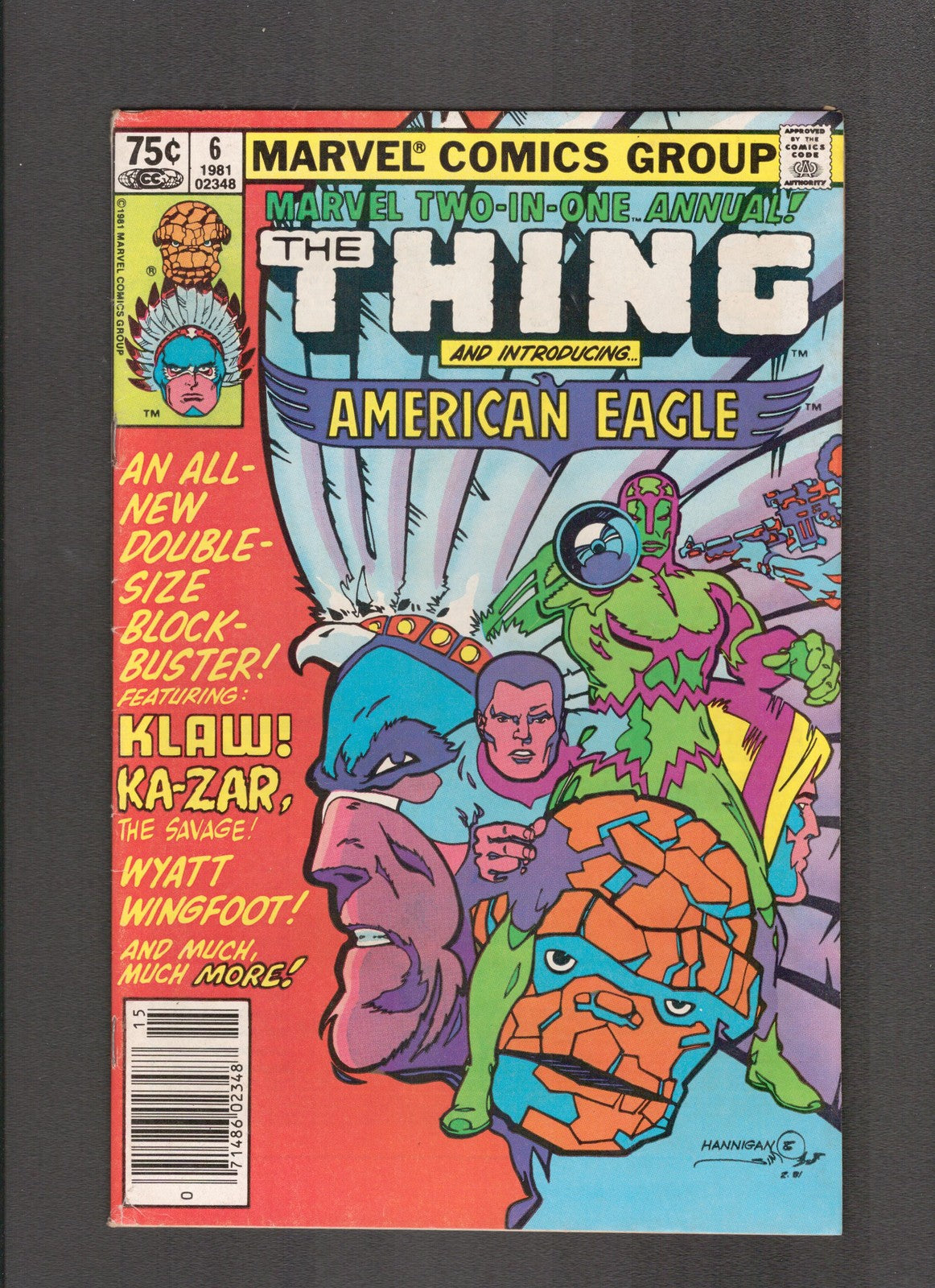 Marvel Two-In-One Annual #6 (1981) Thing & American Eagle Marvel Comics