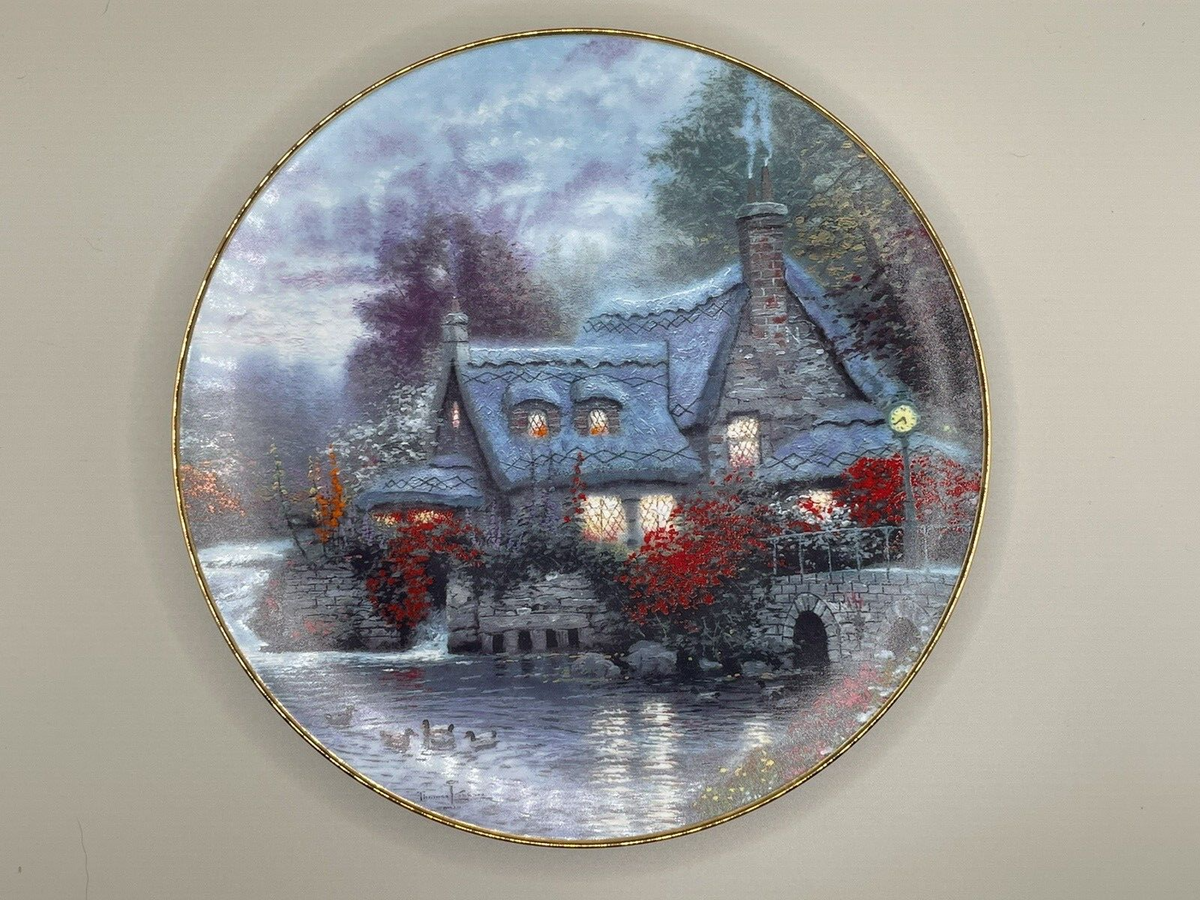 Complete Set of 6 Plates Thomas Kinkade's "Thomashire" - Bradex 84-K41-142