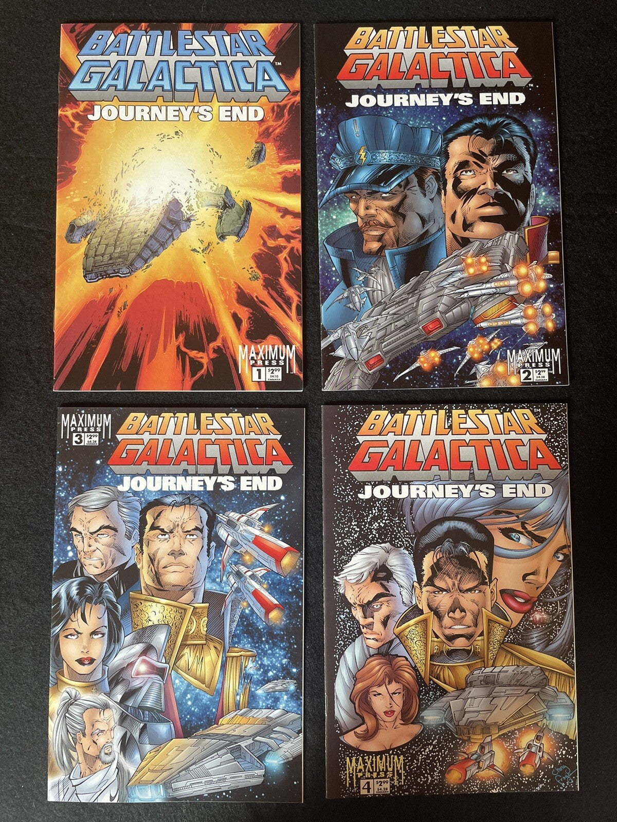 Battlestar Galactica: Journey's End 1-4 (1995) Complete Set Maximum Press