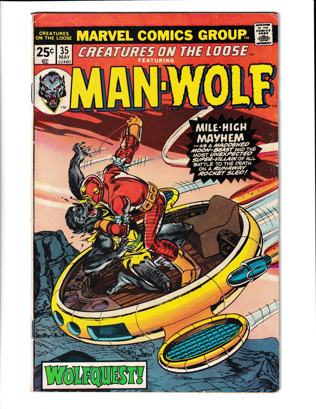 Creatures On the Loose #35 (1975) 1st Lunatik Marvel Comics