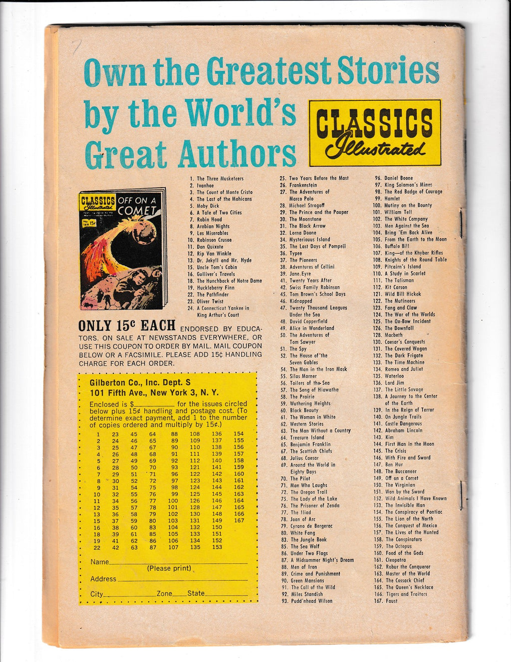 Classics Illustrated #82 (1964) Master of Ballantrae HRN 167 Gilberston Comics