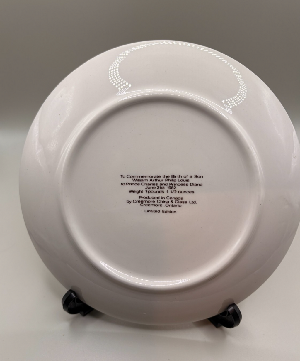 Prince William Birth Limited Edition Collector Plate 1982 - Charles/Diana