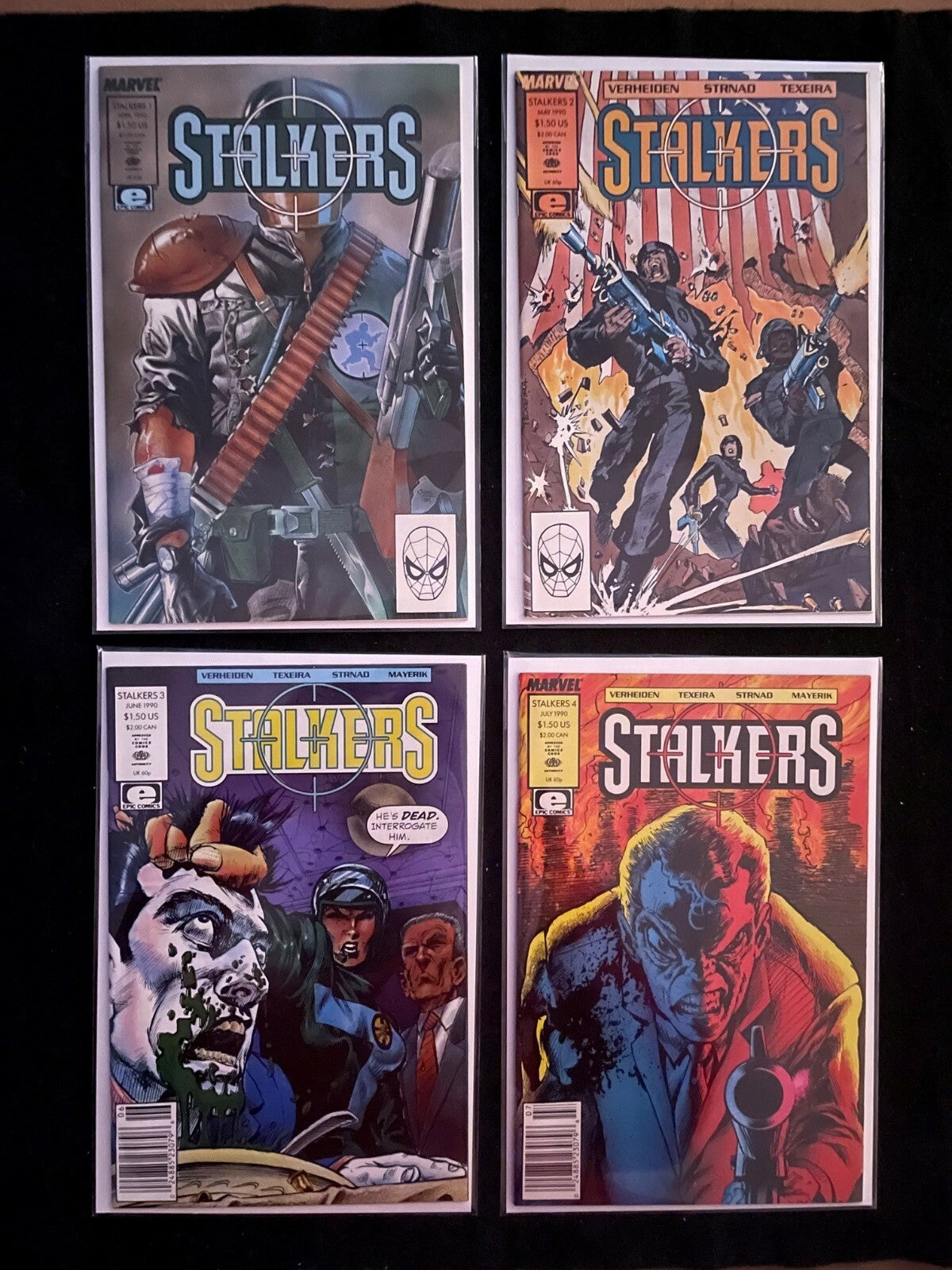 Stalkers Issue #1 through 4 1990 HIGH GRADE VF/NM FIRST ISSUE included