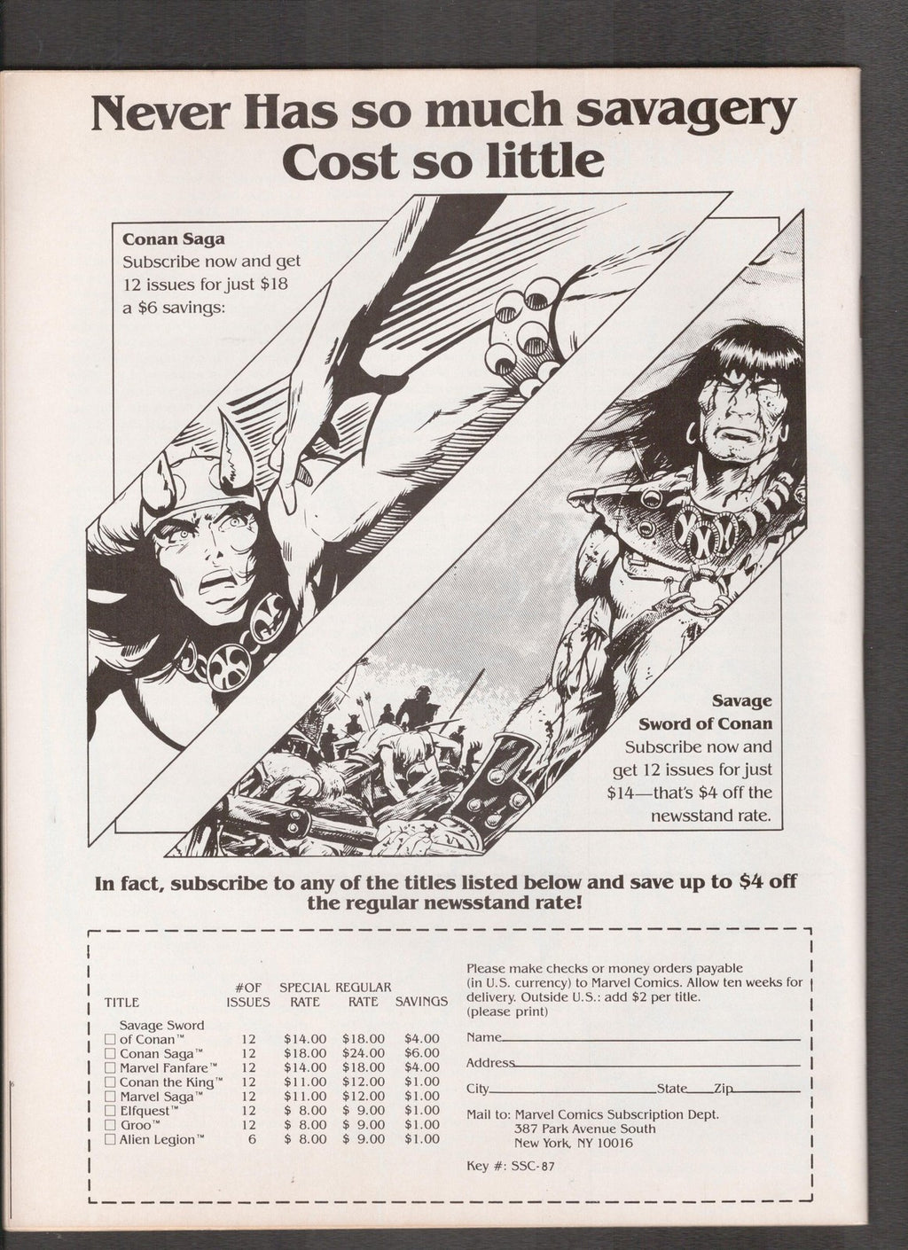 Conan Saga #1 (1987) Barry Windsor-Smith Marvel Comics