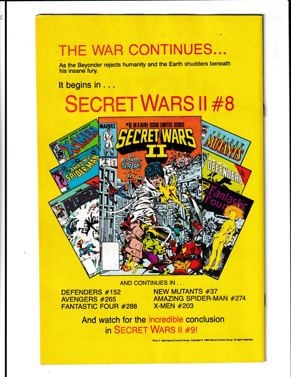 New Mutants #36 (1986) Secret Wars Tie-In Marvel Comics