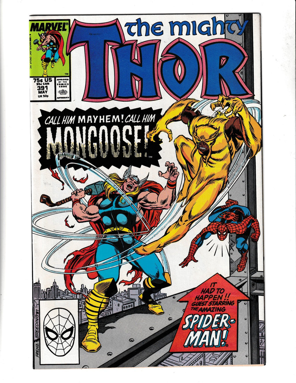 Thor #391 (1988) 1st App Eric Masterson Marvel Comics