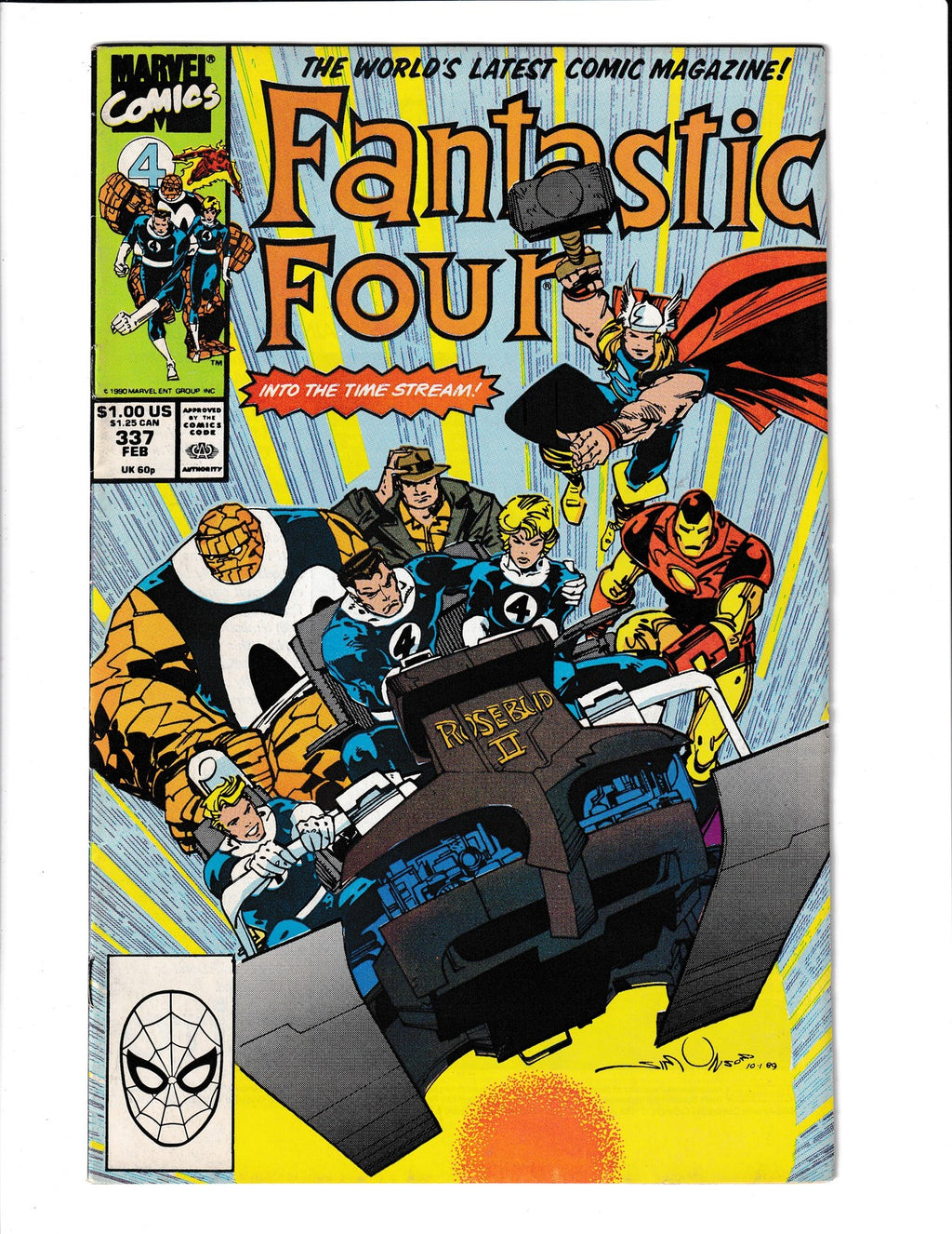 Fantastic Four #337 (1990) Avengers Flashback Marvel Comics