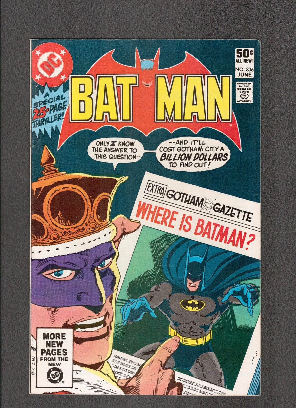 Batman #336 (1981) Jim Aparo - Roy Thomas DC Comics