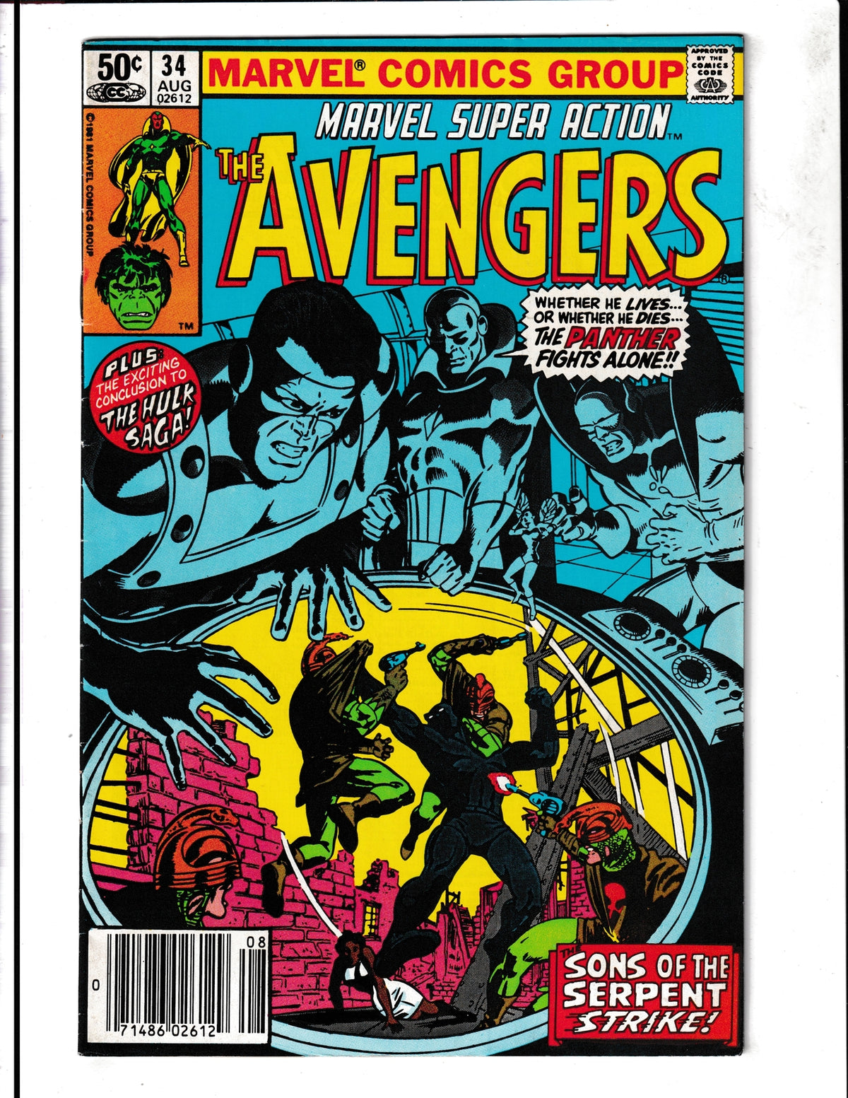 Marvel Super Action #34 (1981) Starring Avengers Newsstand Marvel Comics