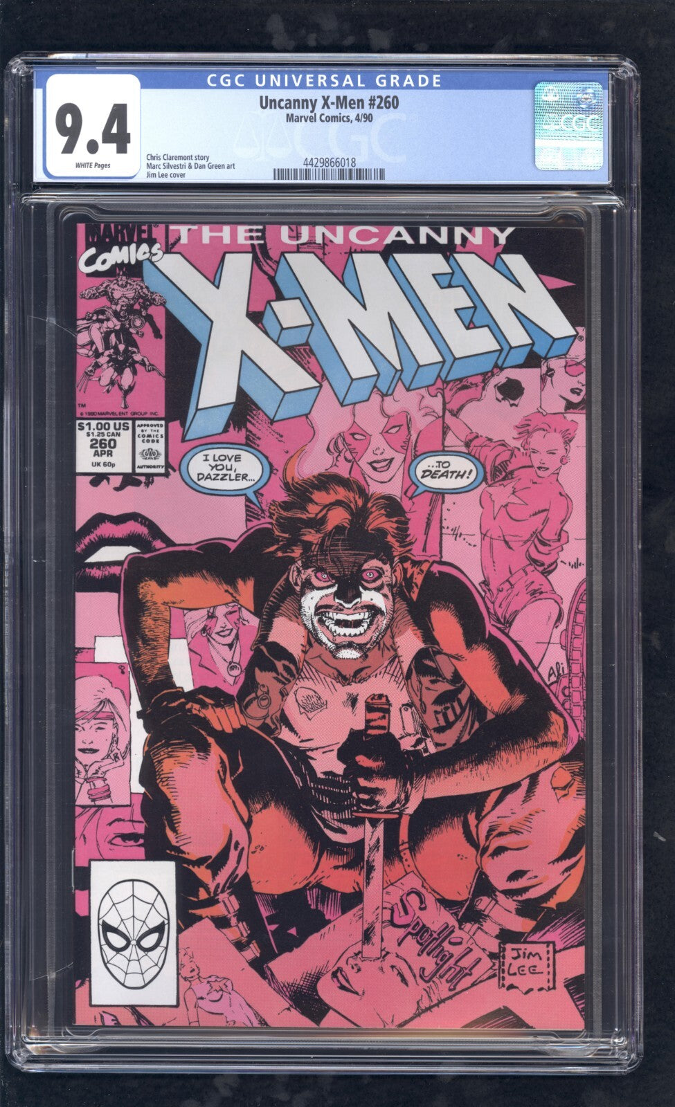 Uncanny X-Men #260 CGC 9.4 (1990) Graded Marvel Comics | Chris Claremont Jim Lee