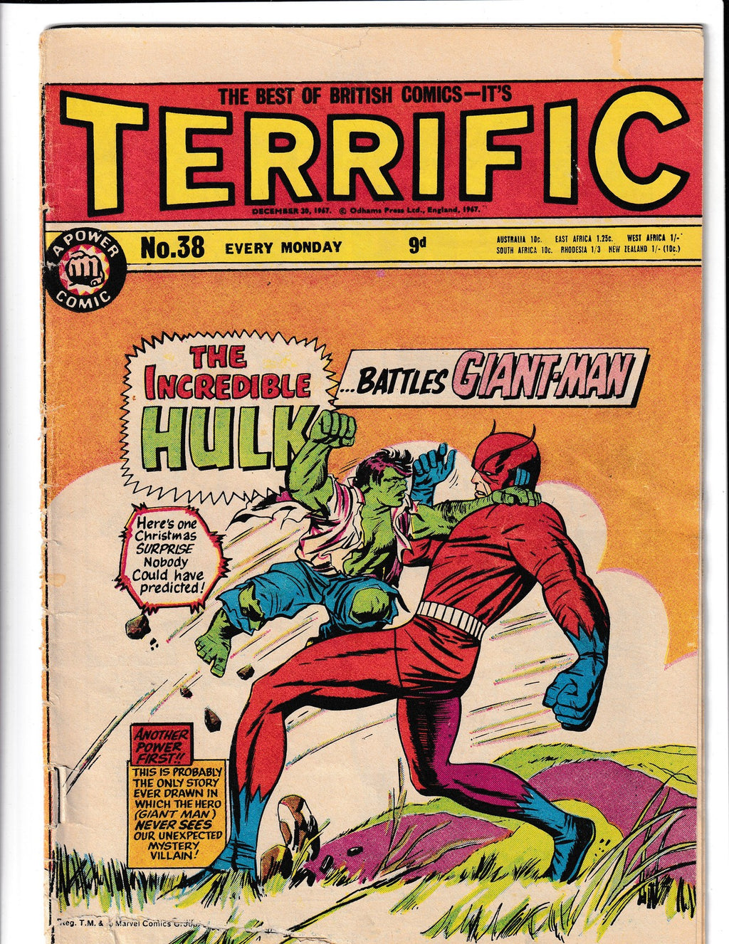 Best of British Comics Terrific #38 (1967) Incredible Hulk vs Giant-Man  Comics