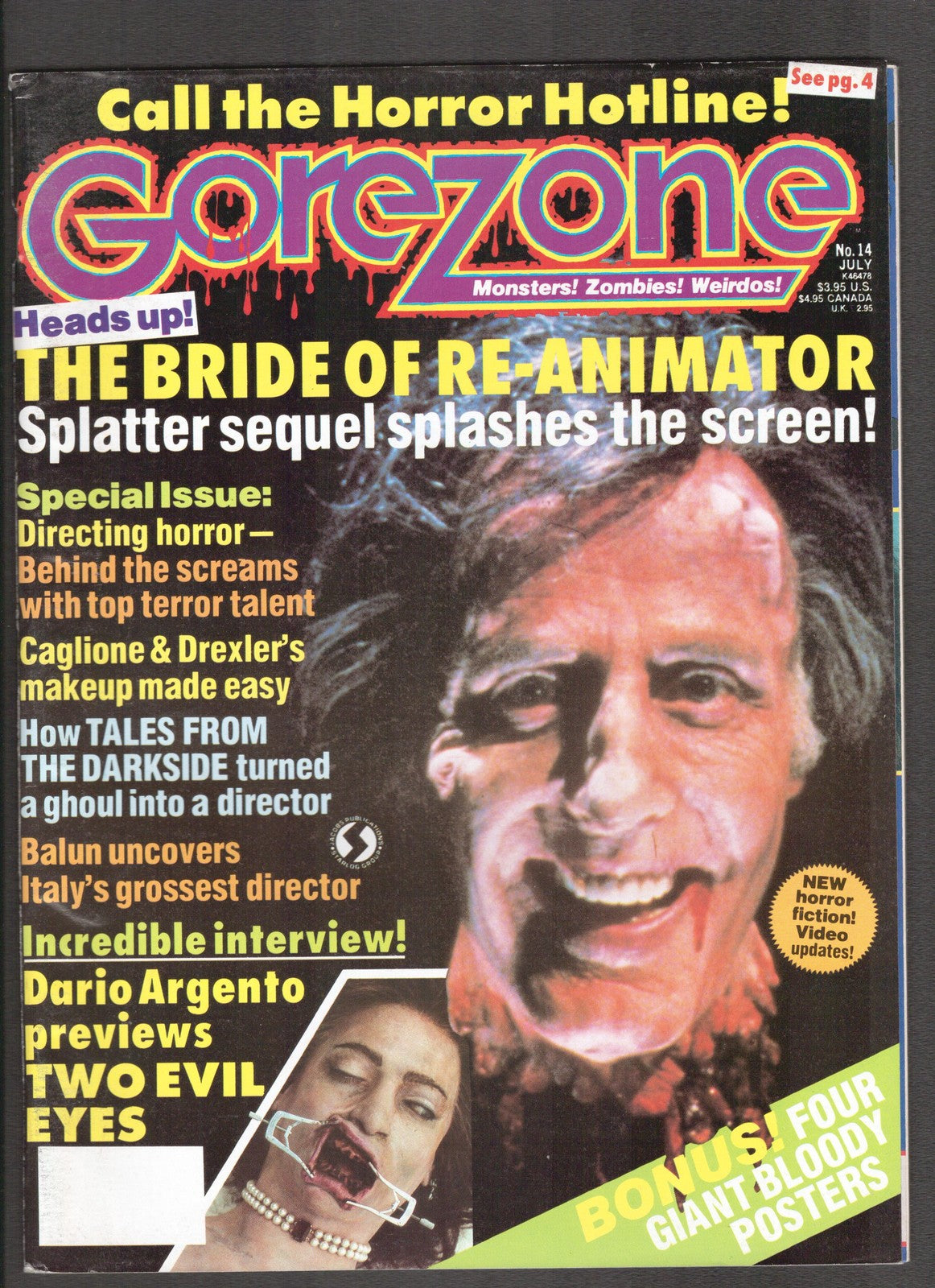 Gorezone #14 (1990) Bride Re-Animator - Poster Included Starlog Comics