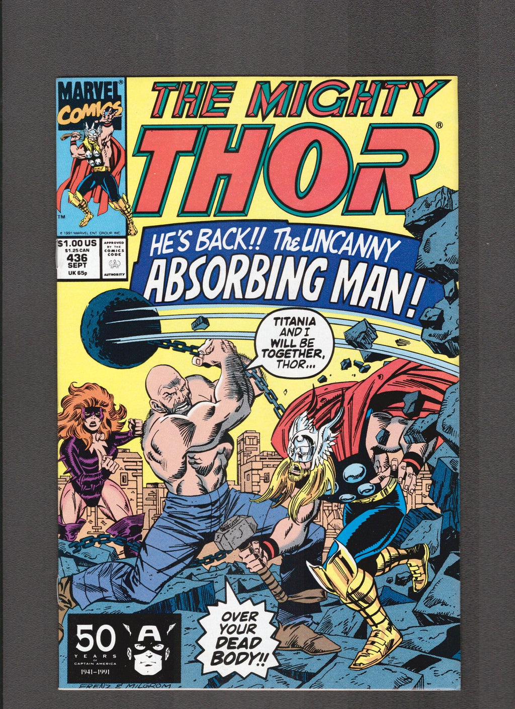 Thor #436 (1991) Al Mligrom, Ron Frenz Marvel Comics