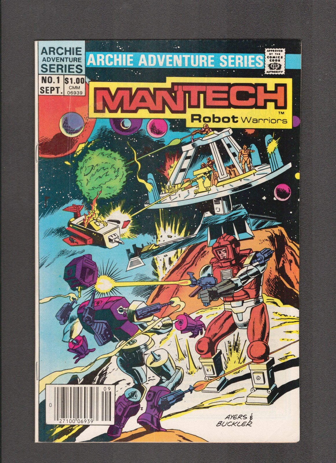 Mantech Robot Warriors #1 (1984) Dick Ayers -CDN Newstand Archie Comics