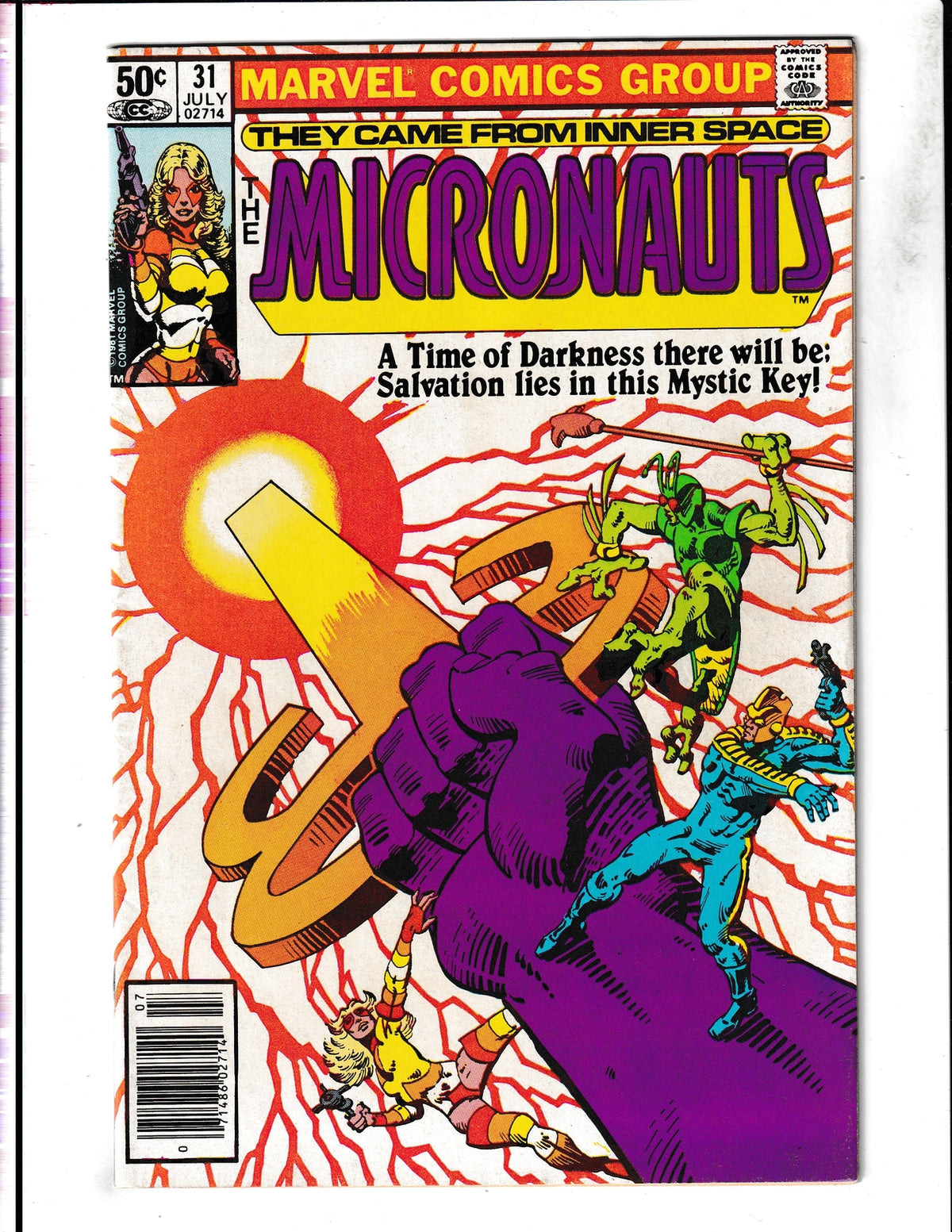 Micronauts #31 (1981) Body lies over Oceania Marvel Comics