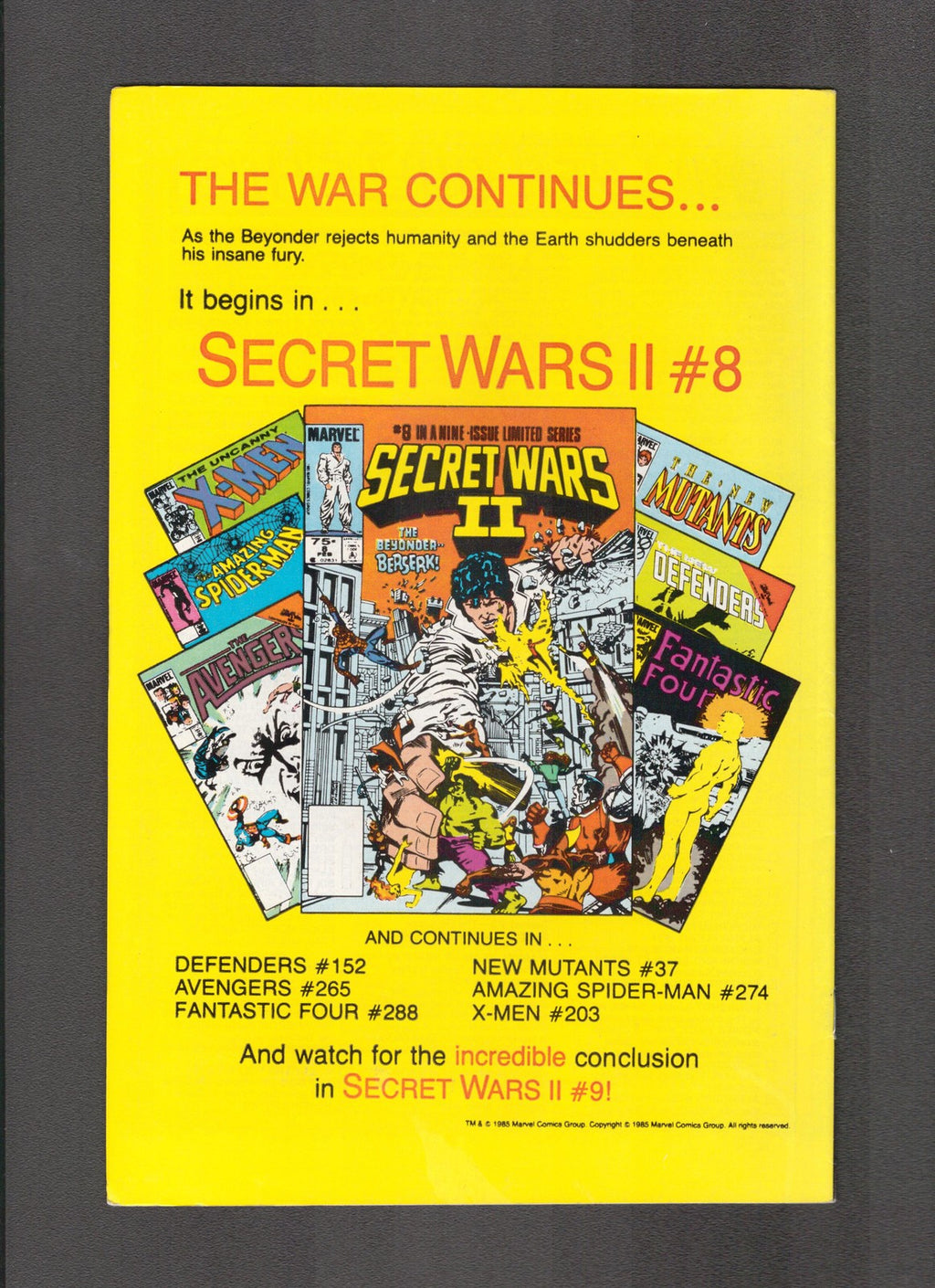 Squadron Supreme #6 (1986) Canadian Newsstand Marvel Comics