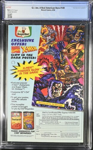 G.I. Joe: A Real American Hero #149 CGC 9.8 (1994) Top Pop Graded Marvel Comics