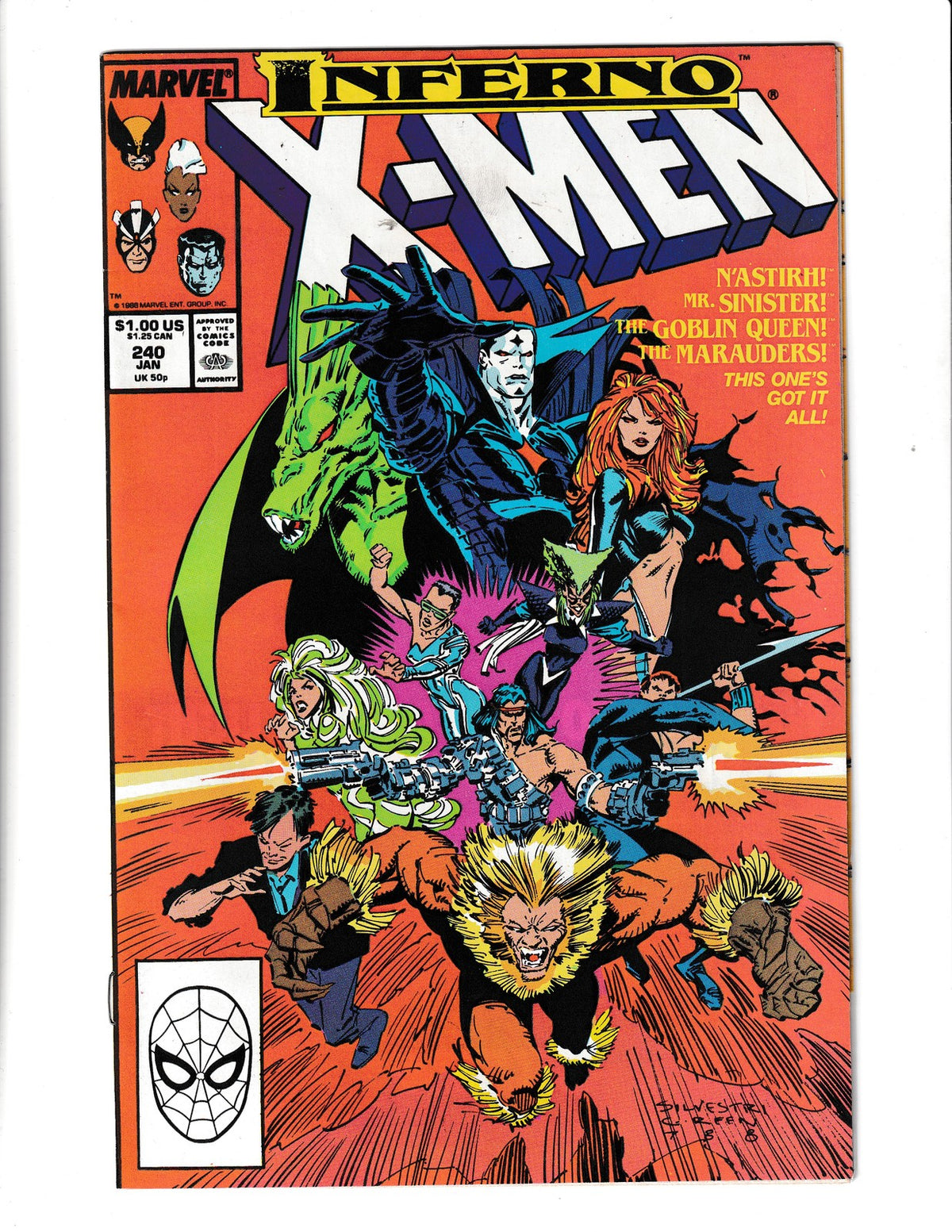 Uncanny X-Men #240 (1989) 1st App of Goblin Queen Marvel Comics