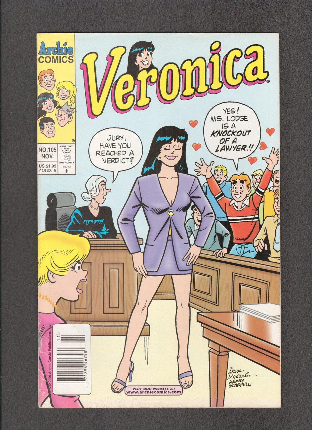 Veronica #105 (2000) Lawyer knockout Archie Comics