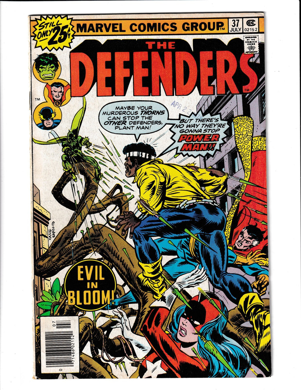 Defenders #37 (1976) Value Stamp B53 Captain America Marvel Comics